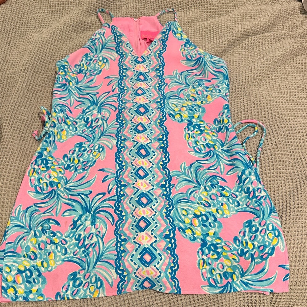 Lilly Pulitzer Pink and Blue Patterned Sleeveless Romper